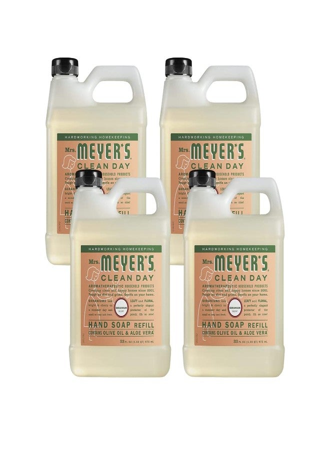 Mrs. MEYER'S´s Clean Day Hand Soap Refill, Geranium, 33 Fl Oz (Pack of 4) - Image 1